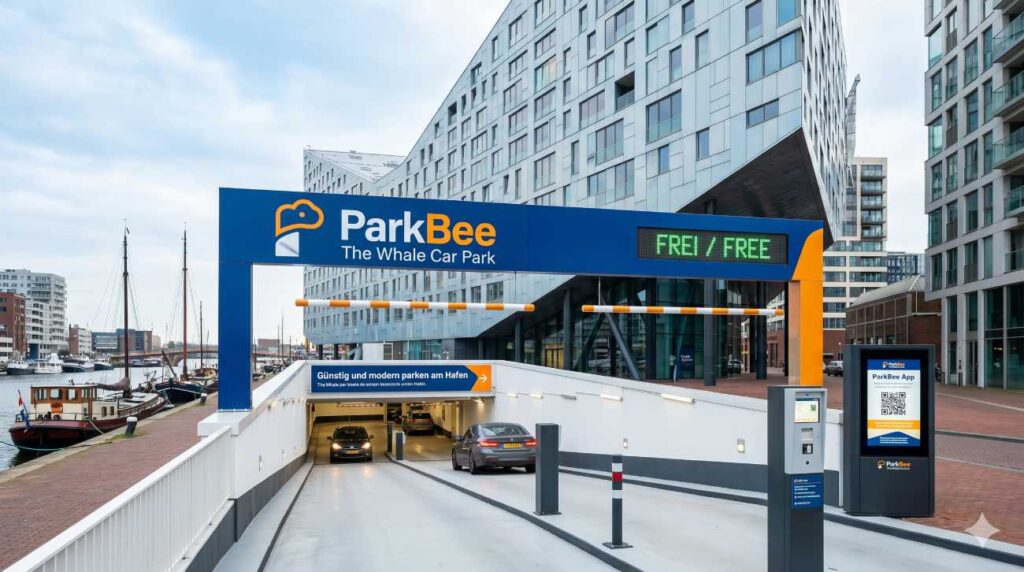 🅿️ ParkBee The Whale Car Park: Günstig und modern parken am Hafen